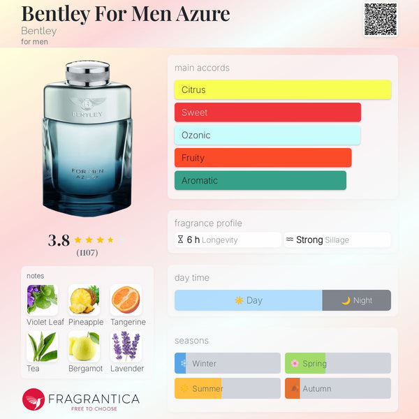 BENTLEY AZURE| MEN'S FRAGRANCE EDT 100ML